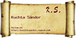 Kuchta Sándor névjegykártya